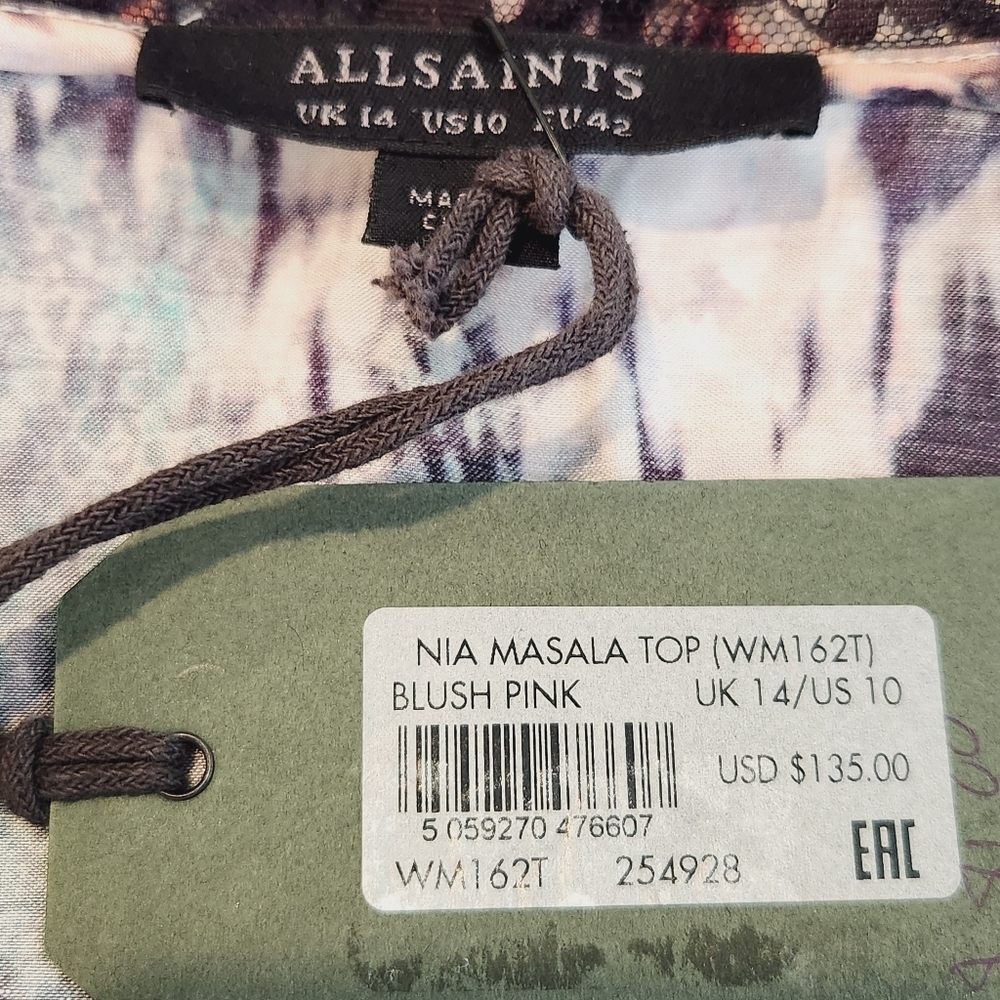 ALLSAINTS Nia Masala Silk Blend Camisole/Tank Top - Picture 3 of 5